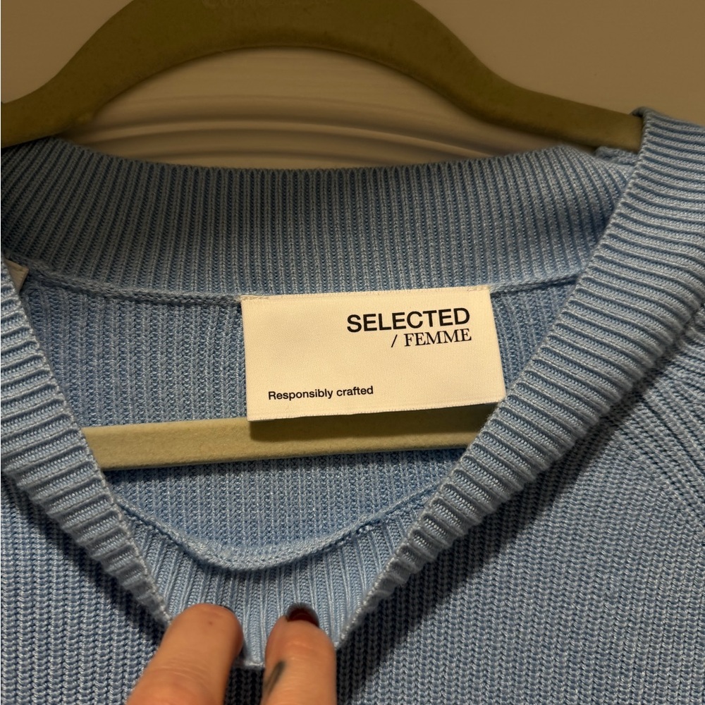 Light Blue Ribbed Sweater